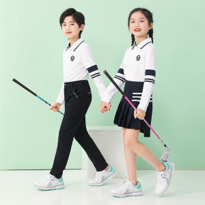 Boy Golf Top Kid Clothing Summer Girls Golf T-Shirt Short Sleeve Golf Shirts Comfortable Breathable Sports Tops Golf Clothes