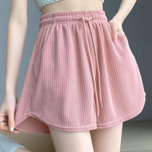 Versatile High Waist Ice Silk Loose Casual Thin Wide Leg Skirt Pants Womens mid Length A-Line Skirt Summer New Style
