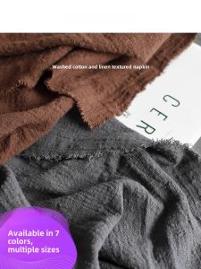 Washed Cotton Linen Texture Tablecloth Simple Japanese Style Tea Towel Background Cloth Stage Props Heat Insulation Pad