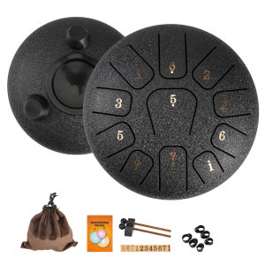 Miwayer 6" Rain Drum Pro Kit | 11-Note Steel Tongue Drum Sound Healing Instrument | Yoga/Medical/Outdoor/Anxiety Relief Tool