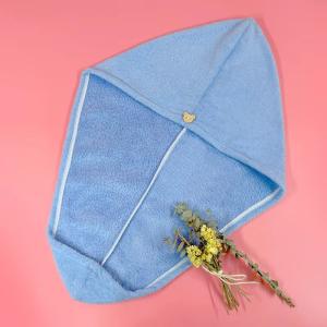 1pc Absorbent Microfiber Hair Towel with Button - Anti-Frizz Quick Dry Towel for Women Men Soft Fast Drying Hair Wrap Towel