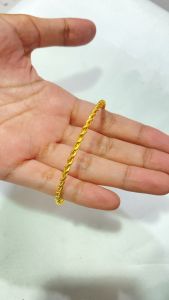 Gelang Bangle Tambang Wanita 24 Karat Lapis Emas Simple Model Aksesoris Fashion Perhiasan