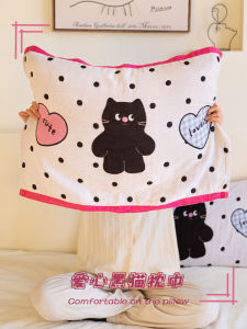 Cute Cat Pattern Cotton Pillowcases Anti-Head Oil Single Person Pillowcases Fixed Design Comfortable Breathable Bedding