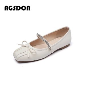 Agsdon | Giày Nữ Bạc Dạng Baler Flats Mary Jane Mềm Dễ Xỏ