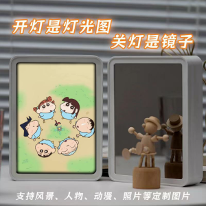 ภาพตกแต่งที่ติดผนังแบบสร้างสรรค์ ไฟตั้งโต๊ะแบบสะท้อนแสง กระจกแต่งหน้า ของเล่นสำหรับเด็ก ของขวัญจากอนิเมะ ภาพวาดการ์ตูน ไฟตั้งโต๊ะ