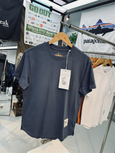 Washing Craft High-Count Combed Cotton Curved Hem Men Solid Color round Neck Short Sleeves T-shirt Loose Easiest for Match Bottoming Shirt