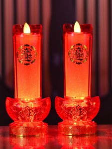 Electric Candlestick Long Burning Lamp Buddha Lamp Wealth God Lamp Fairy Lamp Household Moving Battery Wealth Attracting Lamp