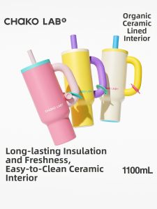 CHAKOLAB | Insulated Cup with Ceramic Lining and Straw