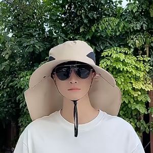 Mũ Rộng Vành với Mặt Nạ Chống Nắng Đi Kèm Tháo Rời