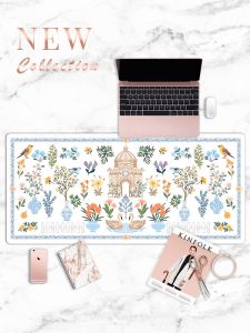 Fresh French Style Large Size Waterproof Gaming Mousepad with Anti-Slip Edge for Computer Keyboard And Accessories