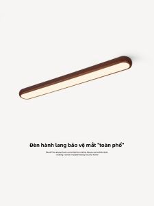 NSWR | French Vintage Style Walnut Wood Texture Straight Ceiling Light