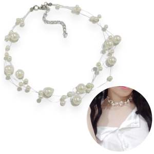 Metta Floating Pearl Necklace Kalung Korea Mutiara Ilusi Mengambang Illusion Necklace