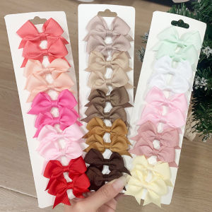 10 ชิ้น/เซ็ตใหม่น่ารักริบบิ้น Bowknot คลิปผมสําหรับเด็กทารก Handmade Bows Hairpin Barrettes Headwear เด็กอุปกรณ์เสริมผม