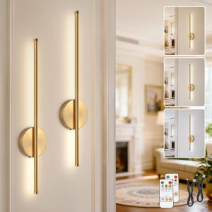 2PC Magnetic Rechargeable 50 Wall Lamp Black Gold For Living Room Bedroom Hallway Study Stairwell Cloakroom Lighting Wiring Free