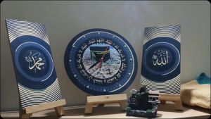 HD18 JAM DINDING SATU SET AESTHETIC RUANGAN KAMAR TIDUR MOTIF KABAH