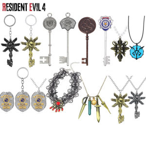 Game Residents Evils 8 Keychain Necklace for Fans Eagle Baby Vintage Car Key Bag Charms Sovenior Ornaments Pendant Fans Gifts