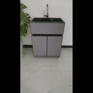 Kitchen Sink Basin Kitchen Cabinet Vegetable Washing Basin Kitchen Cabinet Table Tai Space Laundry Integrated Dishwashing Sink Freestanding Kitchen Small Apartment