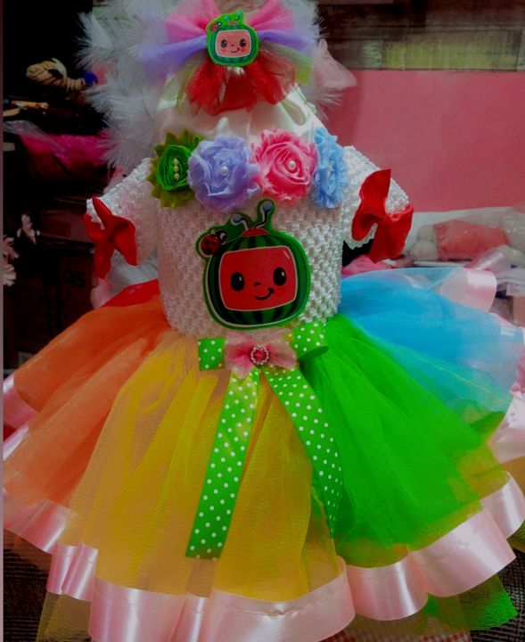 MULTI COLOR TUTU DRESS, RED DRESS, CANDY