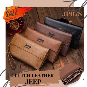 HANDBAG PRIA WANITA TAS TANGAN KULIT CLUTCH JEEP HAND BAG DISTRO BRANDED LEATHER IMPORT COWOK CEWEK MURAH GROSIR TERBARU - JP078
