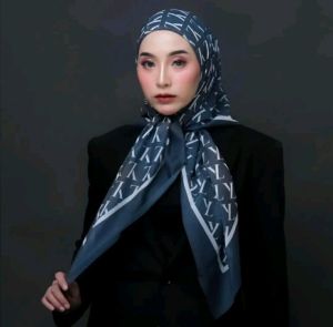 Monogram Scarf LY Jilbab Voal Branded VH Premium