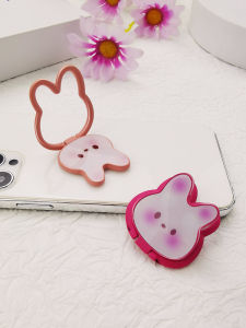 Cute Rabbit Female Style Mobile Phone Stand Adhesive Multi-Function Rotatable Lazy Desktop Clip-On Back Cover Sticker for Drama Watching