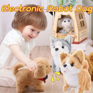 Electronic Simulation Pet Dog Toy Plush Toy Electronic Robot Dog Puppy Doll Interactive Toys Simulation Teddy Corgi Dog