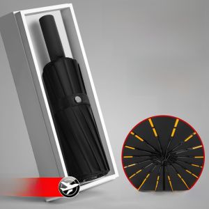 256 Xương Tự Động Lớn Dày Dặn Ô Gấp Siêu Mưa Nam Nữ Ô Đi Mưa Nắng Kép