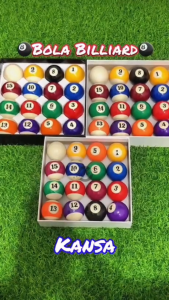 Set Pool Ball Billiard Bola Billiard Box Set Poly Resin 52 57mm Ukuran Kecil & Besar Best Quality