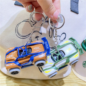 Creative Cute Stress Relief Bouncing Rolling Car Keychain Pendant Toy Student Backpack Hanging Decoration Bumper Car Key Holder