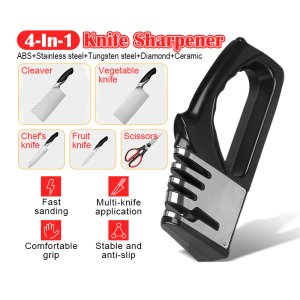 3 Stages Knife Sharpener Professional Kitchen Sharpening Stone Tungsten Steel Ceramic Kitchen Knives Accessories Dapur Penajam Pisau| Mama House