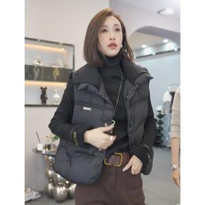 Warmth-Insulating Ladies Autumn-Winter New Style Urchin Windproof down Cotton Vest Sleeveless Jacket Top Fashionable
