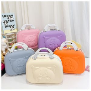 OKDEALS สีลูกอมกระเป๋าเดินทางปีศาจน้อยกระเป๋าเดินทางขนาด14นิ้วลายการ์ตูนกล่องตั้งรหัสผ่านได้การเดินทางในกระเป๋าเดินทาง