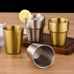 Anti-drop 304 Stainless Steel Double Layer Water Cup