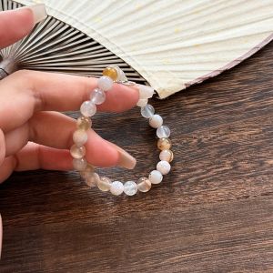 New Chinese Style Sakura Agate Beaded Bracelet Womens Unique Design Layered High Crystal Hand Jewelry Fashion Accessory