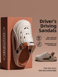 Mens Outdoor Casual Slip-On Shoes Anti-Odor Anti-Slip Wear-Resistant Summer Driving Sports Themed Clog Shoes Breathable