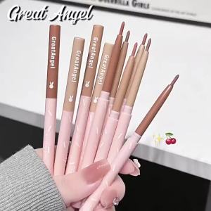 Korean Lip Liner Waterproof Matte Lip Liner Pencil Non-stick Cup Smooth Lip Contour Pen Nude Pink Brown Lip Makeup For Women