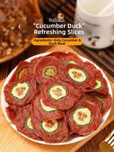 petlimit | Duck Jerky Cucumber Chips Dog Treats for Training Rewards Teething