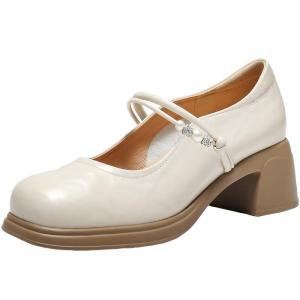 Belle | Thick Heel French Vintage Mary Jane Shoes Single Shoe