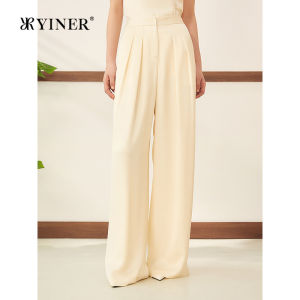 Fashionable Elegant Satin Wide Leg High Waist Pants