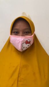 MASKER HIJAB KAIN HIJAB - MASKER HIJAB MOTIF - MASKER KARAKTER - MASKER LUCU