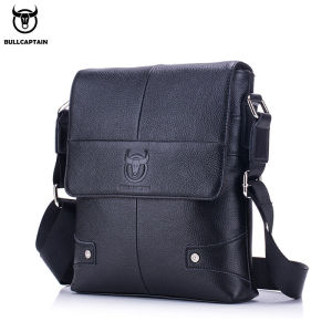 BULLCAPTAIN Mens Bag Leather Messenger Shoulder Bag Leather Messenger Handbag Mens Fashion Business Bag