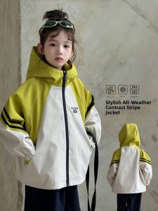 Trendy Girls Windproof Jacket Spring Autumn