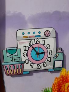 Jam Dinding Aesthetic Karakter Laundry