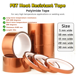 MaxPlus High Temperature Tape Heat Press Tape Polyimide Film Adhesive Tape 33m