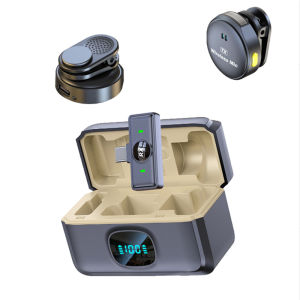 YARMEE Wireless Lavalier Microphone Magnetic Suction Collar Mic For iPhone Android, For Interviews Live Broadcasts Filming Vlogs