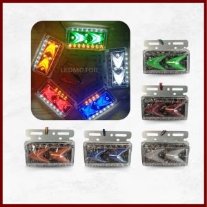 Lampu LED Bak Samping Running 24V Model 2 Panah – Truk Fuso Tronton dan Bus Waterproof