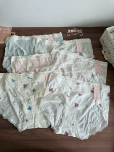 Sweet Style Modal Womens Underwear 2025 Summer New White Chrysanthemum Print Soft Breathable Triangle Pants mid Waist