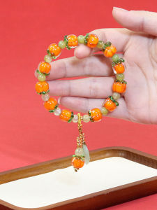 Good Luck Red Date Seed Bracelet Womens High-End Design Ancient Style Wealth Attracting Fashion Jewelry Hand Chain Accessory