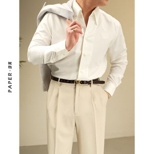Wrinkle-Resistant V-Neck Single Panel White Shirt