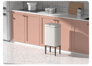 Plexor Trash Can with Lid 9/13/20L Automatic Touchless Garbage Can Smart Motion Sensor Rubbish Can with Cover and Raise Foot Rectangular Stainless Steel Waste Basket for Kitchen Office Toilet Bedroom